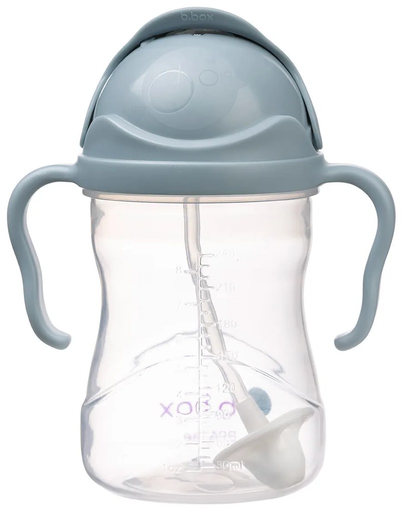 Hrnček so slamkou - modrý 240 ml