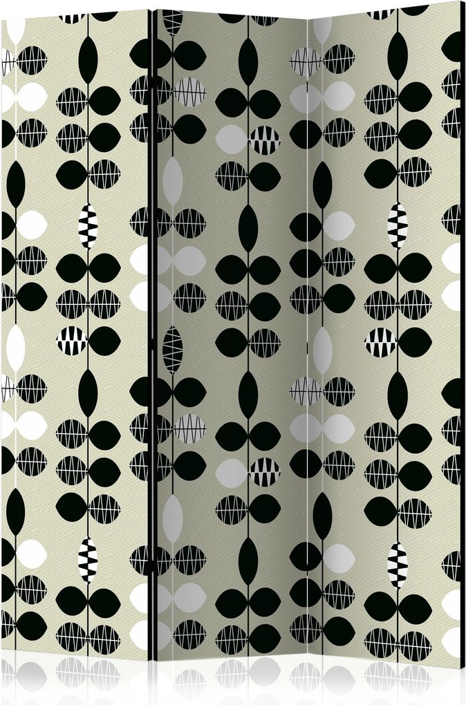 Paraván - Black and White Dots [Room Dividers] 135x172