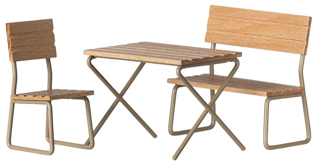 Maileg Vonkajšie posedenie pre myšky Maileg Wood Natural