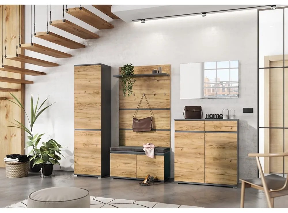 Vešiakový panel v dekore duba v prírodnej farbe Lissabon – Germania