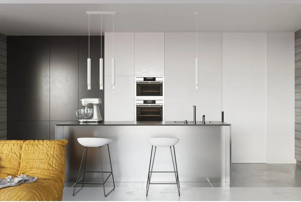 Biele kovové závesné svietidlo ø 8 cm Vittoria – Sollux