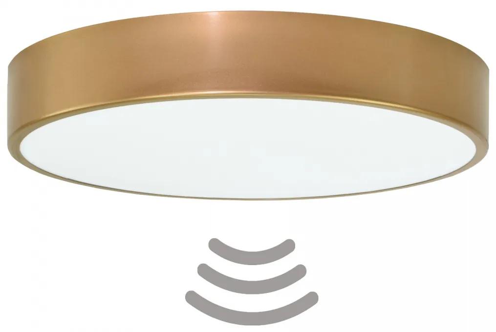 TEMAR Prisadené stropné osvetlenie CLEO s čidlom, 4xE27, 40W, 50cm, okrúhle, zlaté