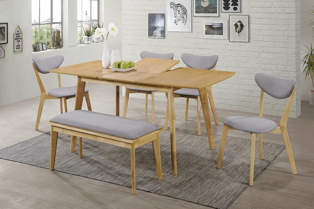 Rozkladací jedálenský stôl 120-160 cm Belkis (dub + dub) (pre 4 až 6 osôb). Akcia -14%. Vlastná spoľahlivá doprava až k Vám domov. 1049993