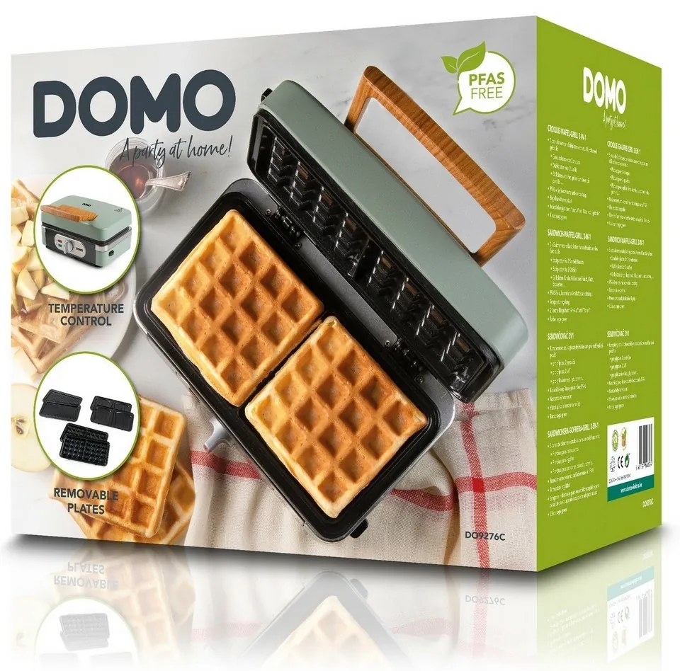 DOMO DO9276C sendvičovač 3 v 1, matná zelená