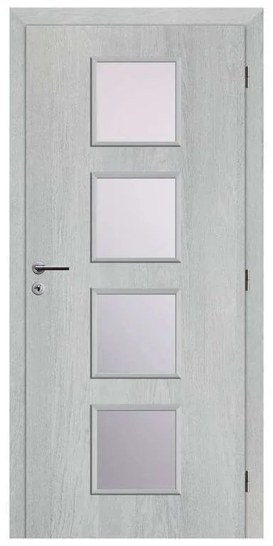 Solodoor Interiérové dvere Etta 4, 60 L, 650 × 1 985 mm, fólia, ľavé, Earl Grey, presklené