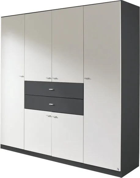 Šatníková skriňa Landsberg, šedá/bílá