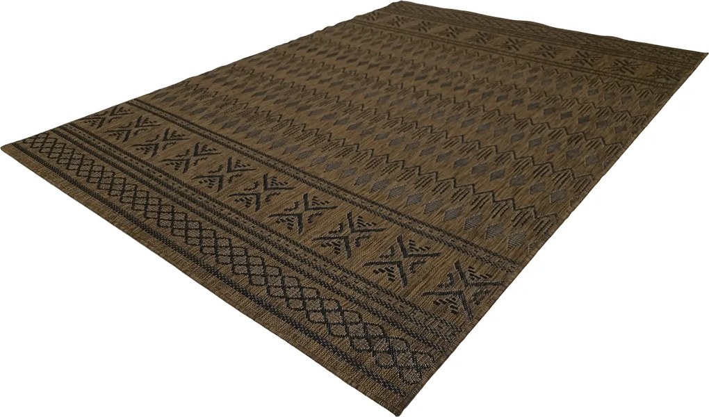 Koberec Eqos 0002 BROWN – hnedý vzorovaný obdĺžnik Rozmer: 160x220 cm