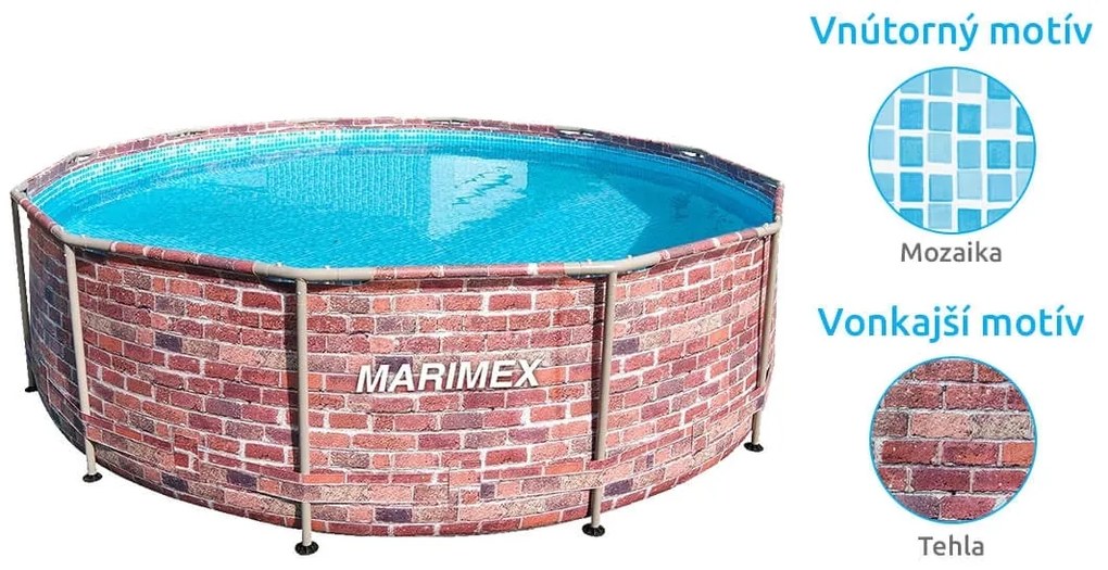 Marimex | Bazén Marimex Florida 3,66 x 0,99m, s pieskovou filtráciou- motív TEHLA | 19900077