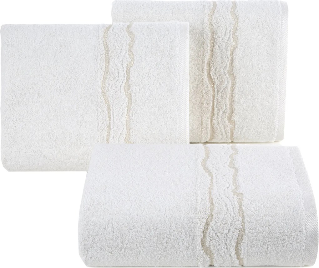 BAVLNENÝ UTERÁK KARIN SADA 3KS 70X140 CM KRÉMOVÁ