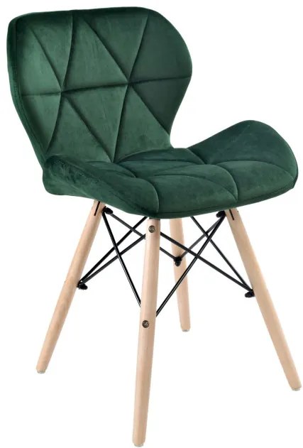 Jedálenská stolička MURET zamatová, tmavozelená
