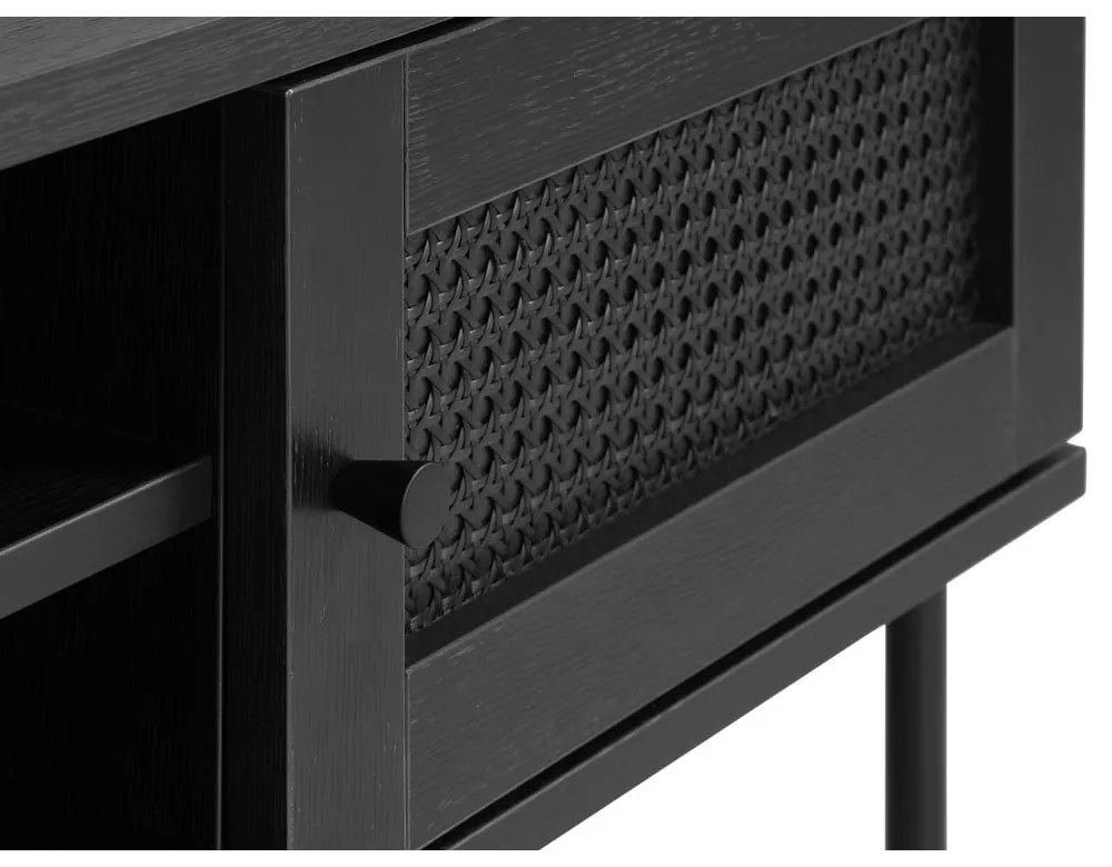 Čierny TV stolík v dekore duba 120x43 cm Pensacola – Unique Furniture