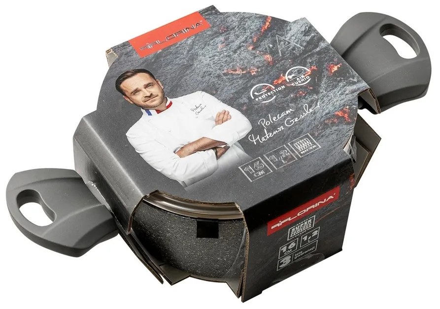 Florina Kamenný hrniec s pokrievkou na indukciu a plyn Lava Stone MG, 16 cm, 1,2 l, pr. 16 cm
