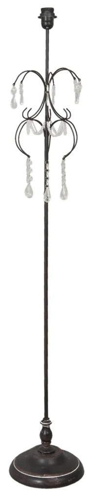 Hnedá kovová antik stojacia lampa s kamienkami Inia - Ø 24*147 cm/ E27 /MAX 60W