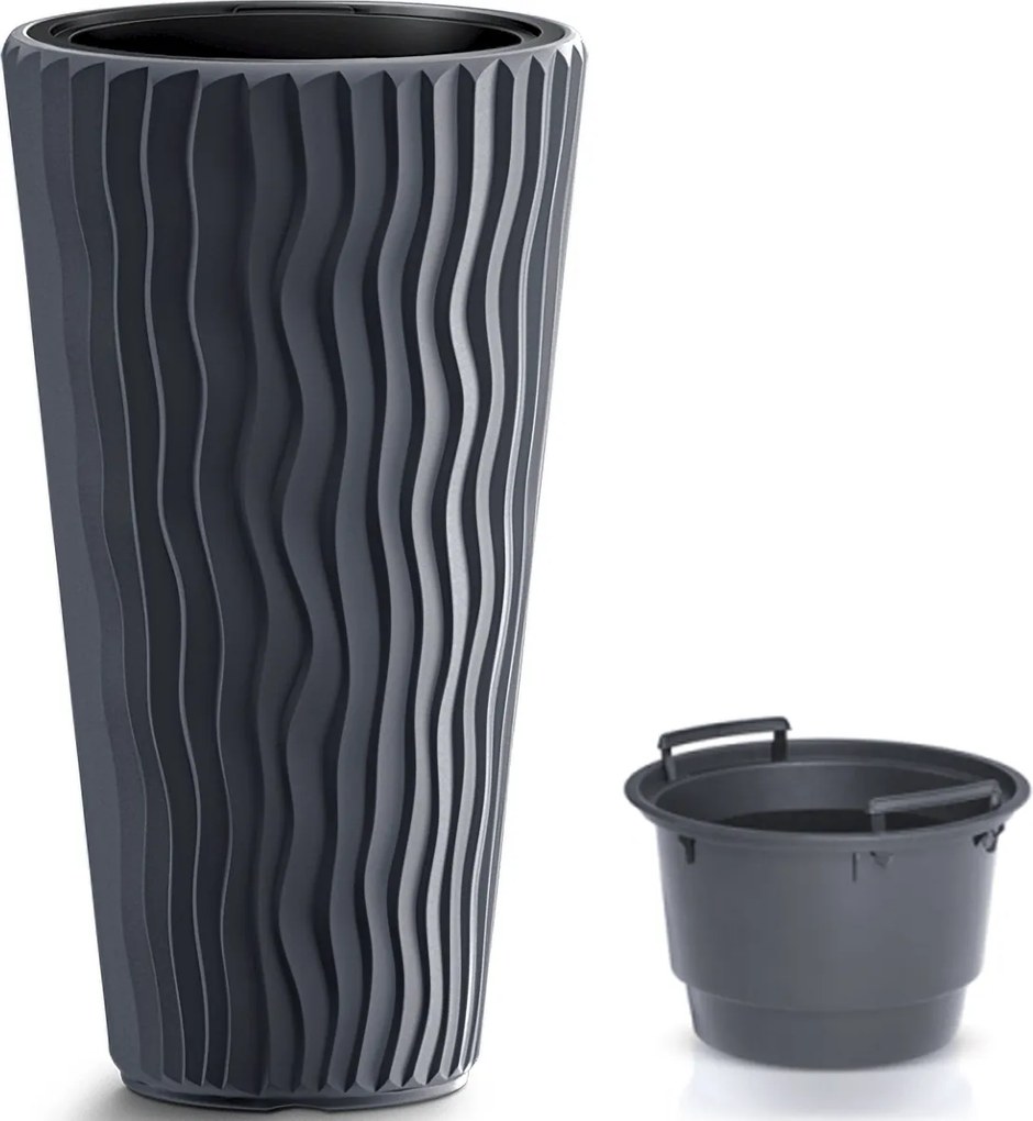 Plastový kvetináč DPSP300 29,7 cm - antracit