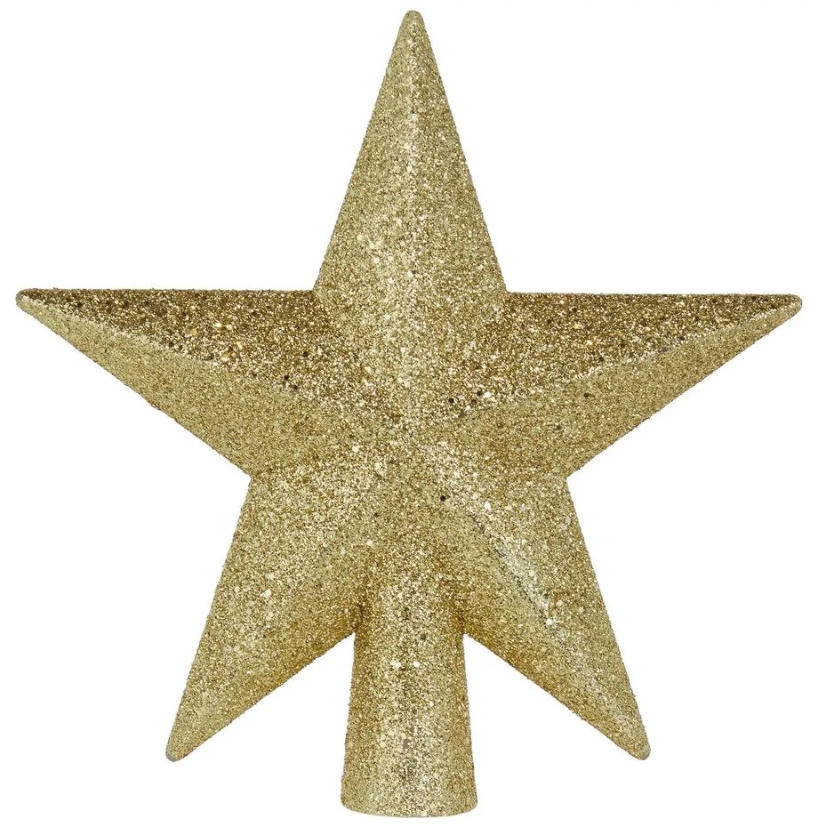 X-MAS Špica na stromček hviezda trblietavá 20 cm - zlatá