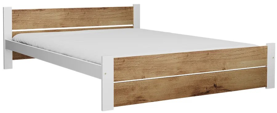 Posteľ IKAROS DOUBLE 120 x 200 cm, dub artisan/biela Rošt: S latkovým roštom, Matrac: Matrac COCO MAXI 20 cm