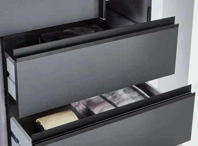 Šatníková skriňa so zrkadlom Saigon 270 cm, grafit