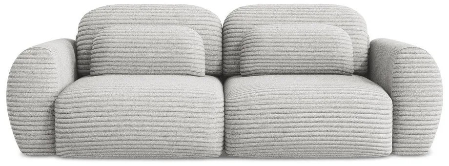 Svetlosivá menčestrová rozkladacia/s úložným priestorom pohovka 266 cm Kini – Makamii