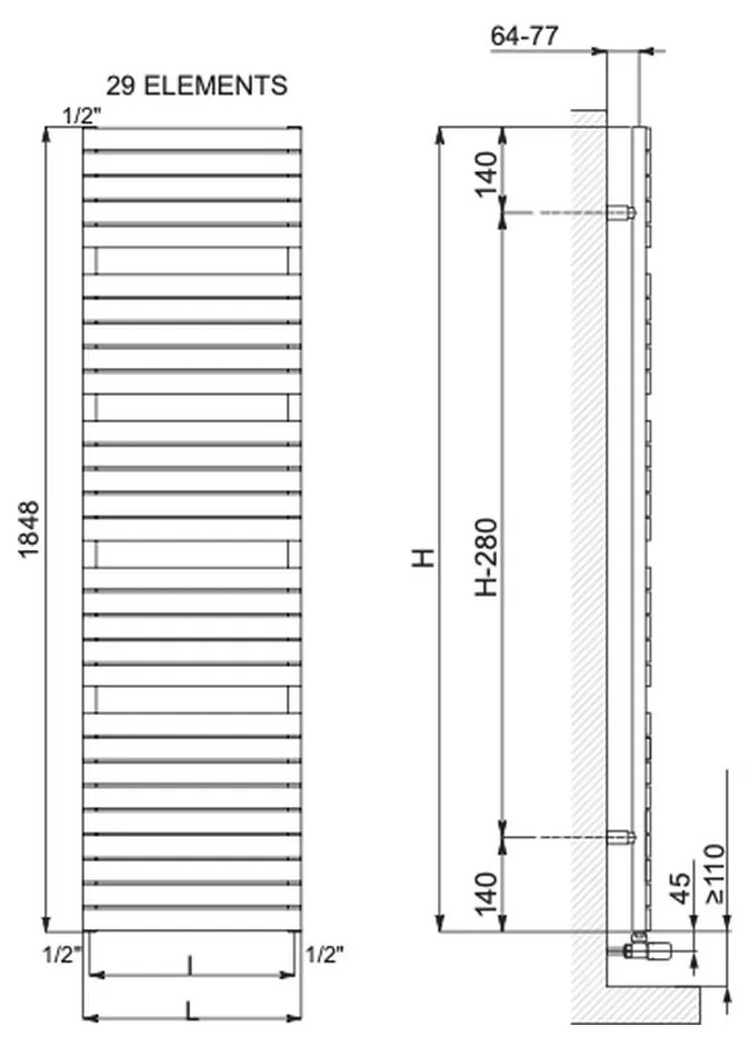 Cordivari Dory - Radiátor 1848x600 mm, biela 3551426100223R01