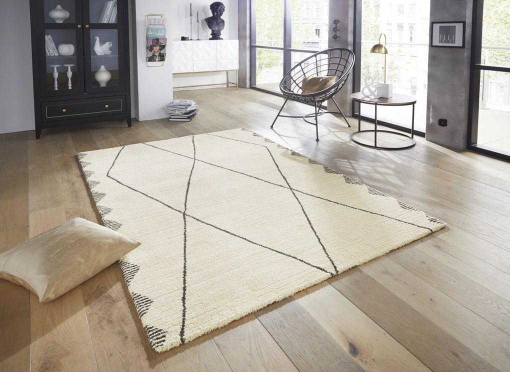 ELLE Decoration 80x150 cm Kusový koberec Glow 103665 Cream/Grey z kolekcie Elle, biela, obývacia izba