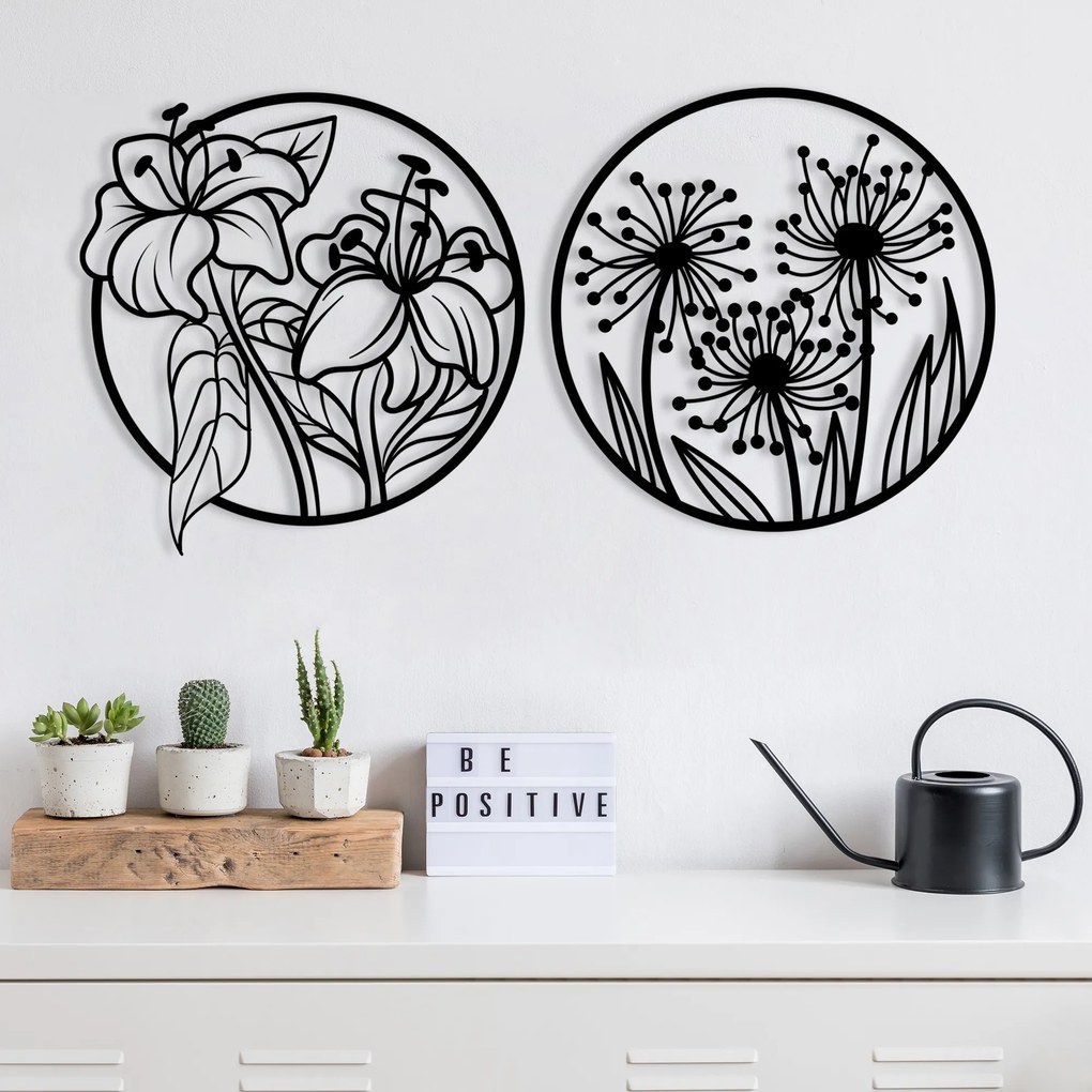 Nástěnná kovová dekorace Mucbir černá