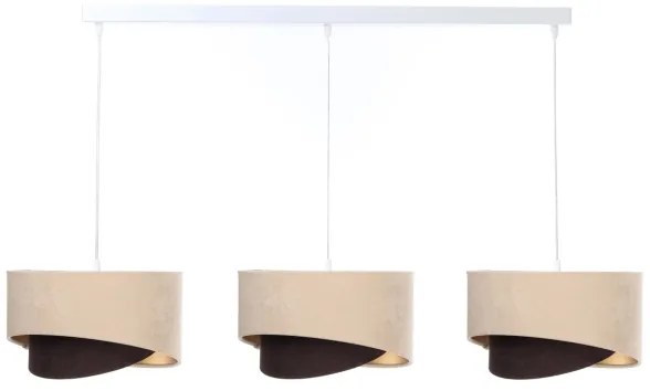 Luster na lanku GALAXY 3xE27/60W/230V béžová/hnedá/zlatá