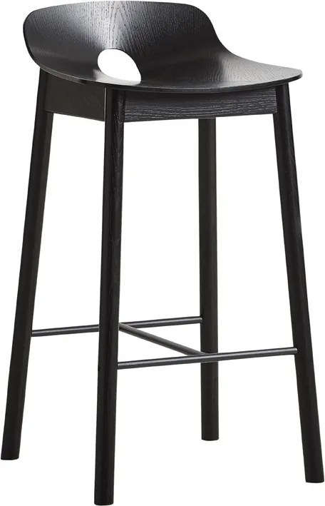 Barová stolička &quot;Mono&quot;, 65 cm, 2 varianty - Woud Varianta: jaseň, čierna farba