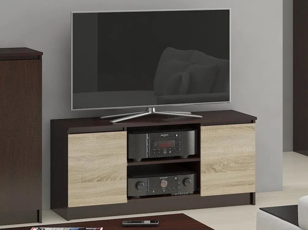 TV stolík Darian (wenge + dub sonoma). Akcia -11%. Vlastná spoľahlivá doprava až k Vám domov. 1069383