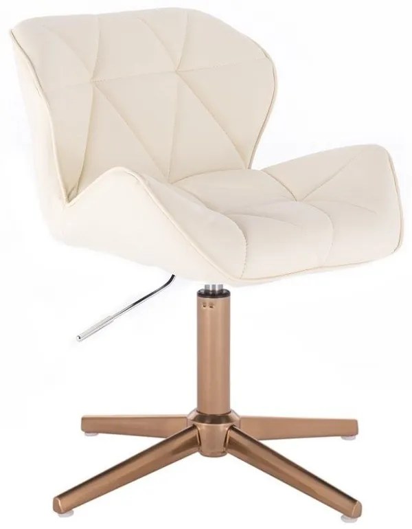 LuxuryForm DESIGN Stolička MILANO na zlatom kríži - krémová
