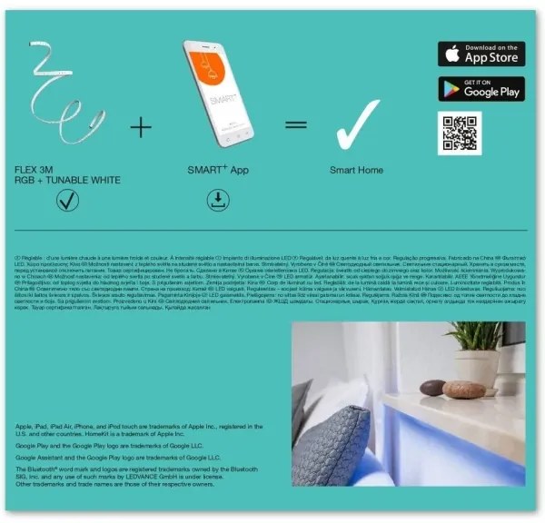 Ledvance - LED RGBW Stmievateľný pásik SMART+ FLEX 3m LED/12W/230V BT