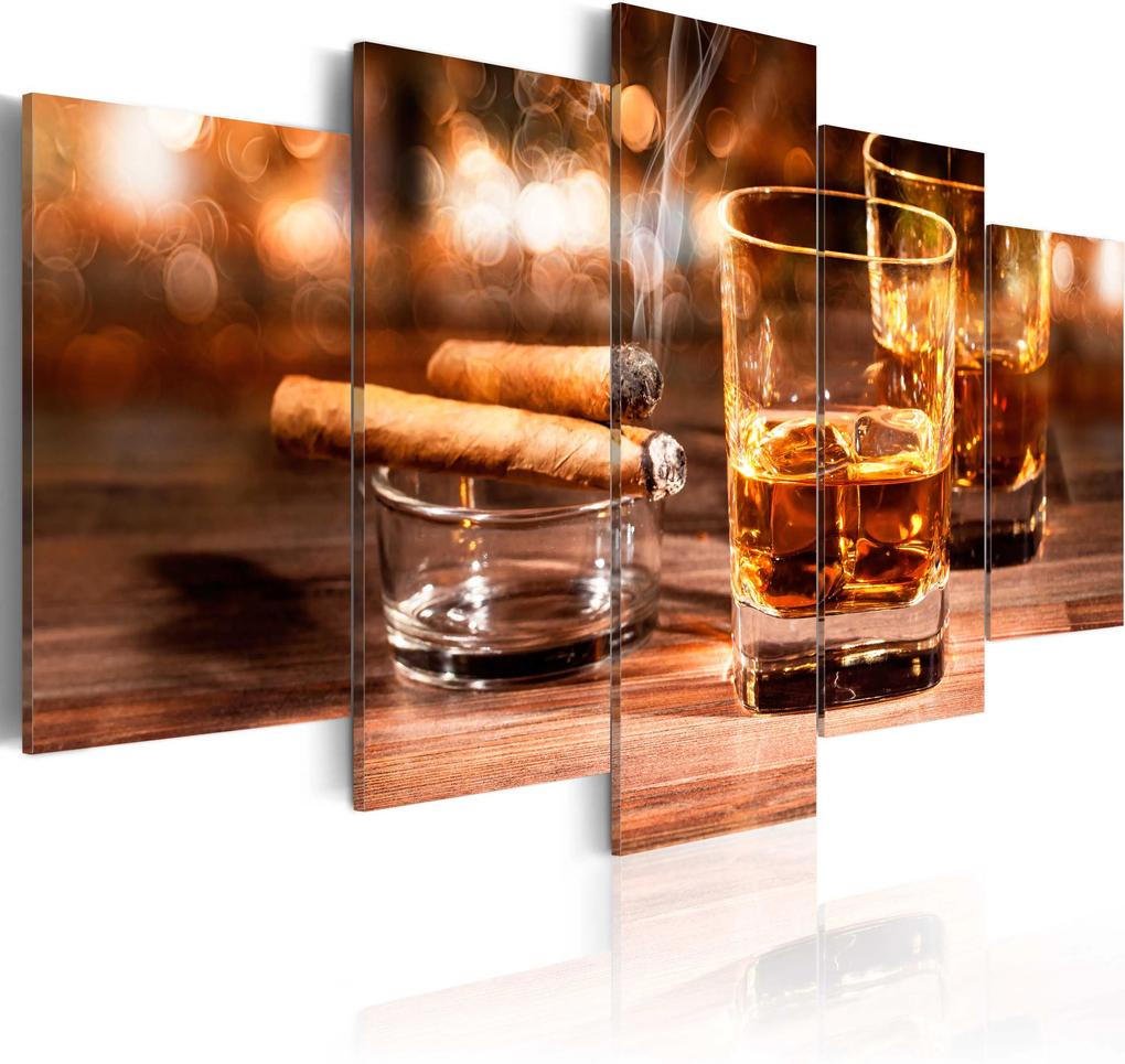 Obraz - Whiskey and cigar 100x50