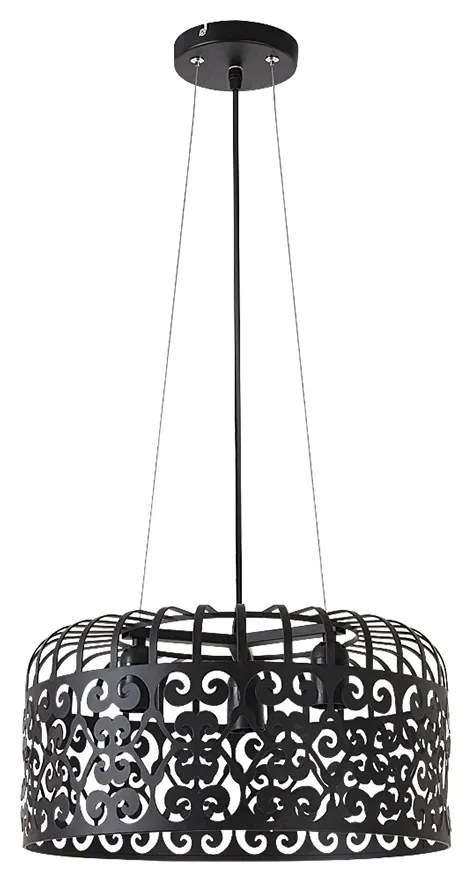 Rabalux 2158 - Luster ALESSANDRA 3xE27/60W/230V čierna
