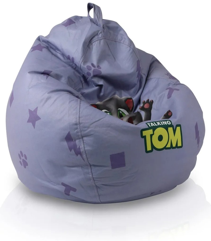 Sedací vak Talking Tom & Friends – detský kresielkový vak s opierkou nôh Farba: Z - žltý