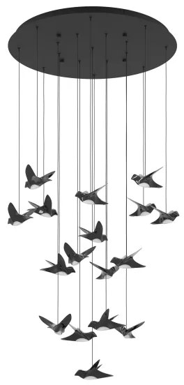 Eglo 390352 - LED Stmievateľný luster na lanku PARATEBUENO 17xLED/3W/230V čierna