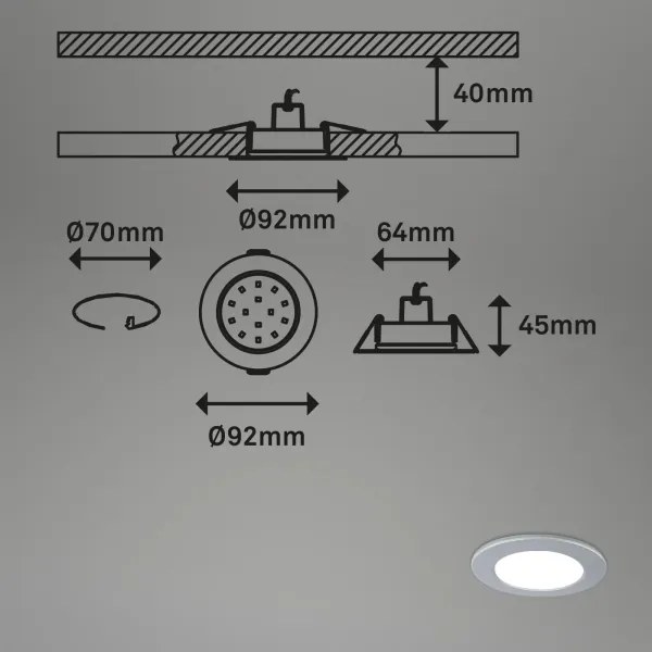 Briloner - SADA 3x LED Stmievateľné kúpeľňové svietidlo LED/4,8W/230V IP65
