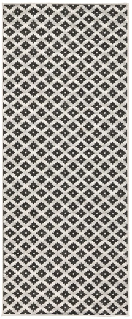 NORTHRUGS - Hanse Home koberce Kusový koberec Twin-Wendeteppiche 103124 schwarz creme – na von aj na doma - 80x250 cm