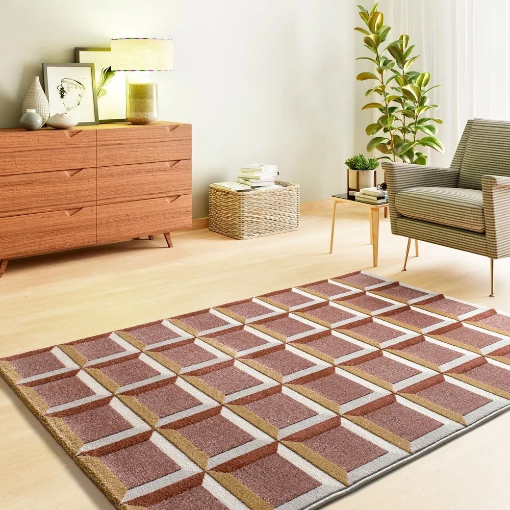 Koberec v terakotovej farbe 80x150 cm Amara – Universal