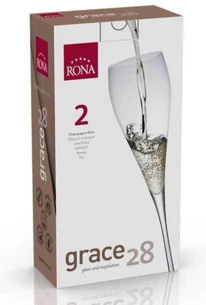 Rona Poháre na šumivé víno GRACE 280 ml, 2 ks