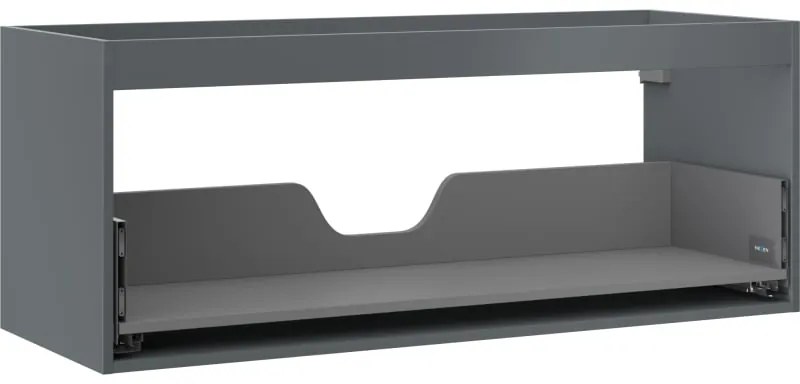 Mexen Box-A, závesná skrinka 120 cm, 1 zásuvka, grafitová matná, 91AX0-1200-470-1-66