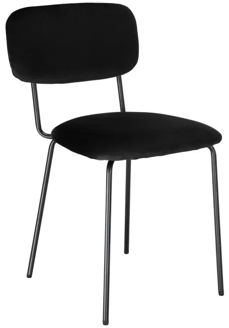 Jedálenská stolička LOUIS zamatová, čierna