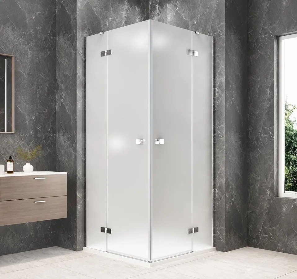 Polysan Polysan, GLOBE CHROME štvorcová sprchová zástena 800x800mm, rohový vstup, matné sklo, GB5880MC