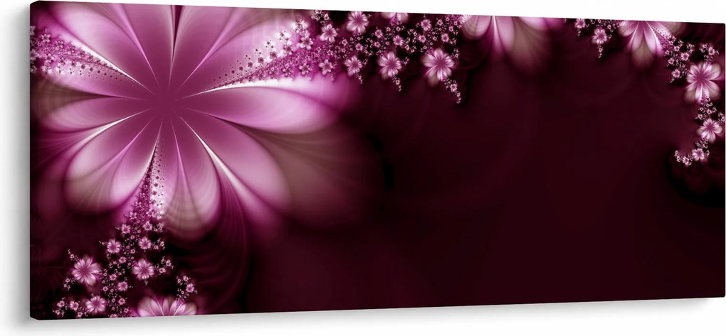 Obraz abstrakcie - kvety (120x50 cm)