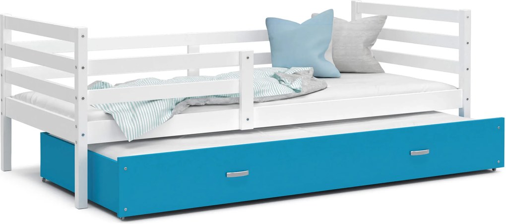 GL Racek P2 Color biela posteľ s prístelkou Farba: Modrá, Rozmer: 190x80