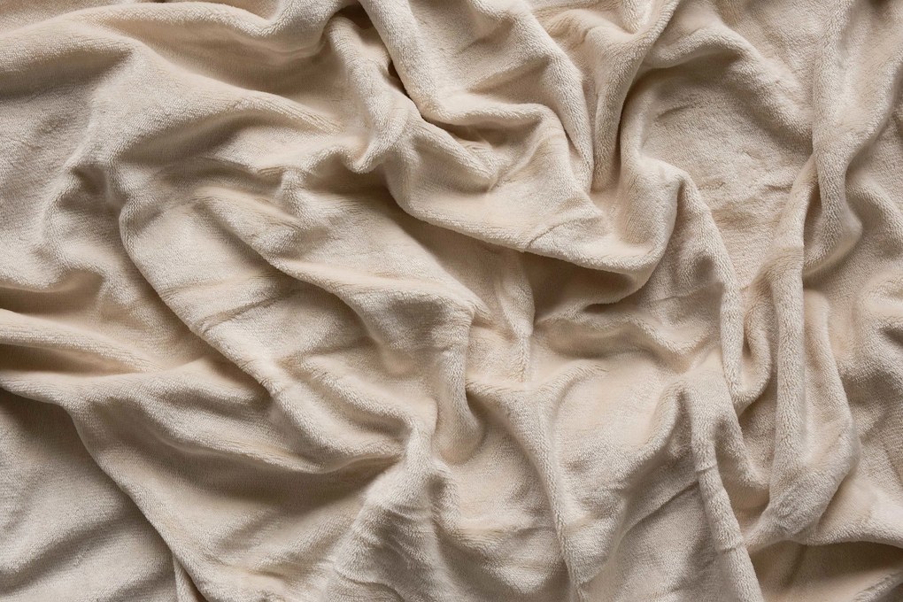 Jerry Fabrics Hrejivé prestieradlo mikroflanel 180x200 cm - Smotanová