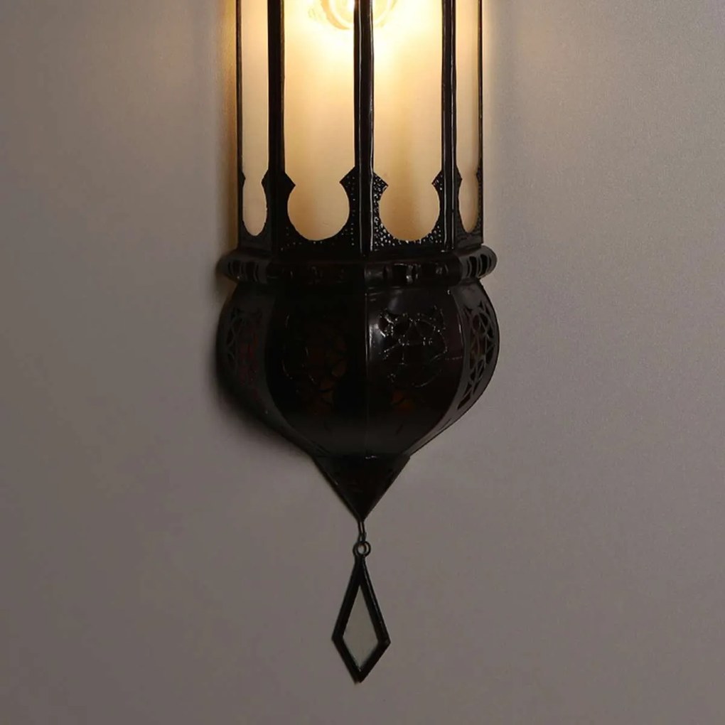 Marocká nástenná lampa Ruya transparentná