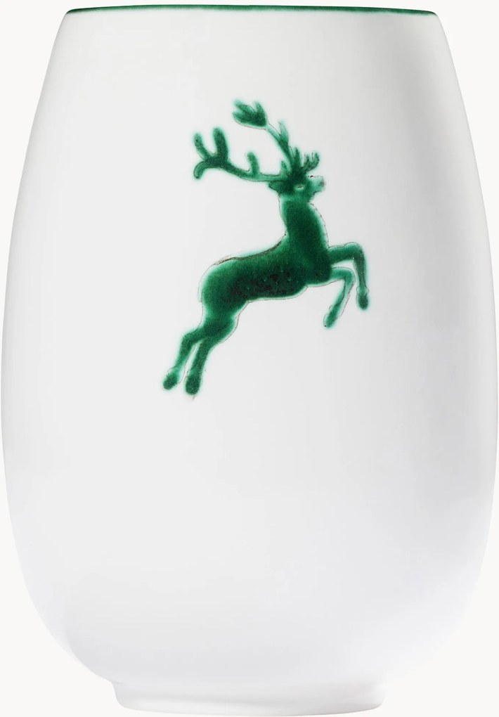 Ručne vyrobená váza Grüner Hirsch, V 15 cm