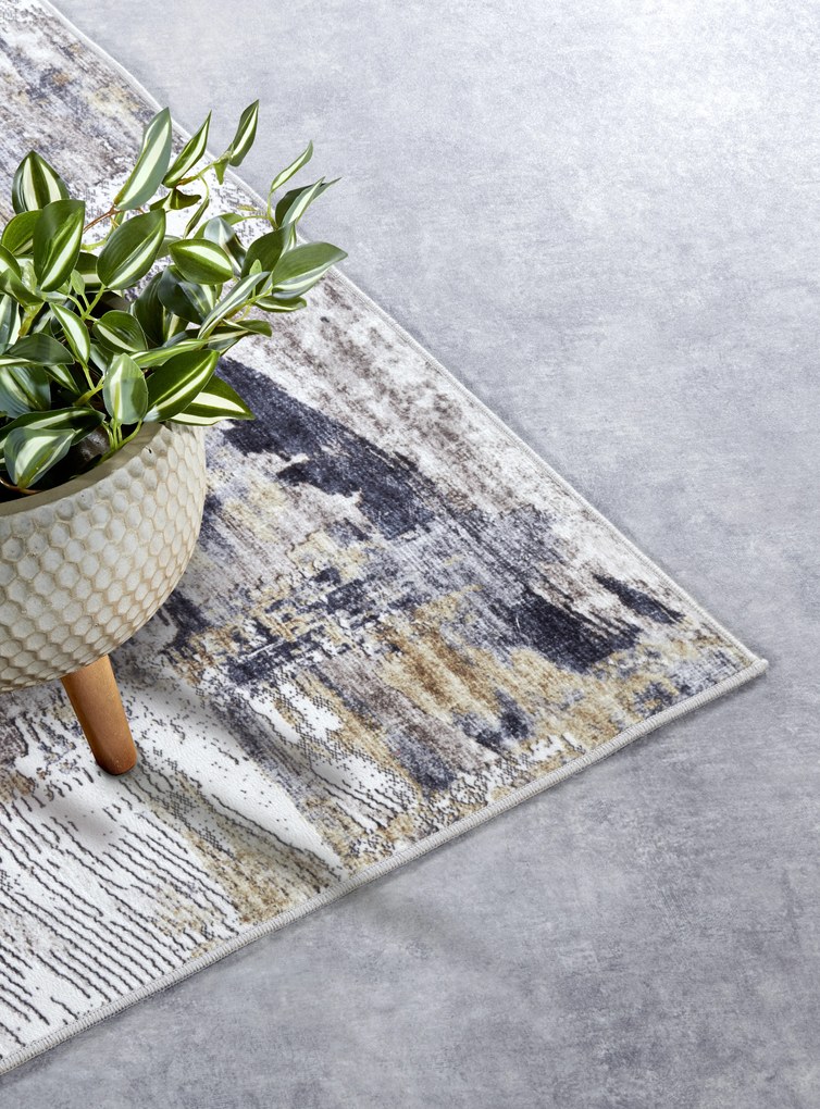 ELLE Decoration, Kusový koberec Imagination New 106037 Anthracite/Gold z kolekcie Elle, 160x230, šedá, obývacia izba