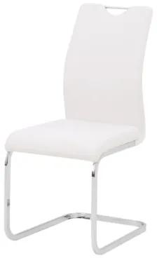 Biela stolička eko koža, na lyžine BATIK