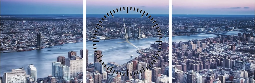 Obraz New Yorku (s hodinami) (90x30 cm)
