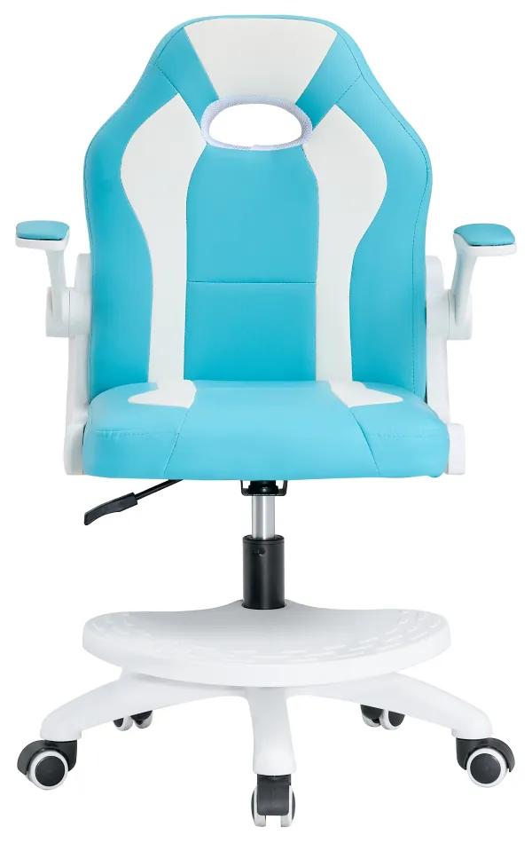Kondela Otočná stolička s podnožou, modrá/biela, RAMIL